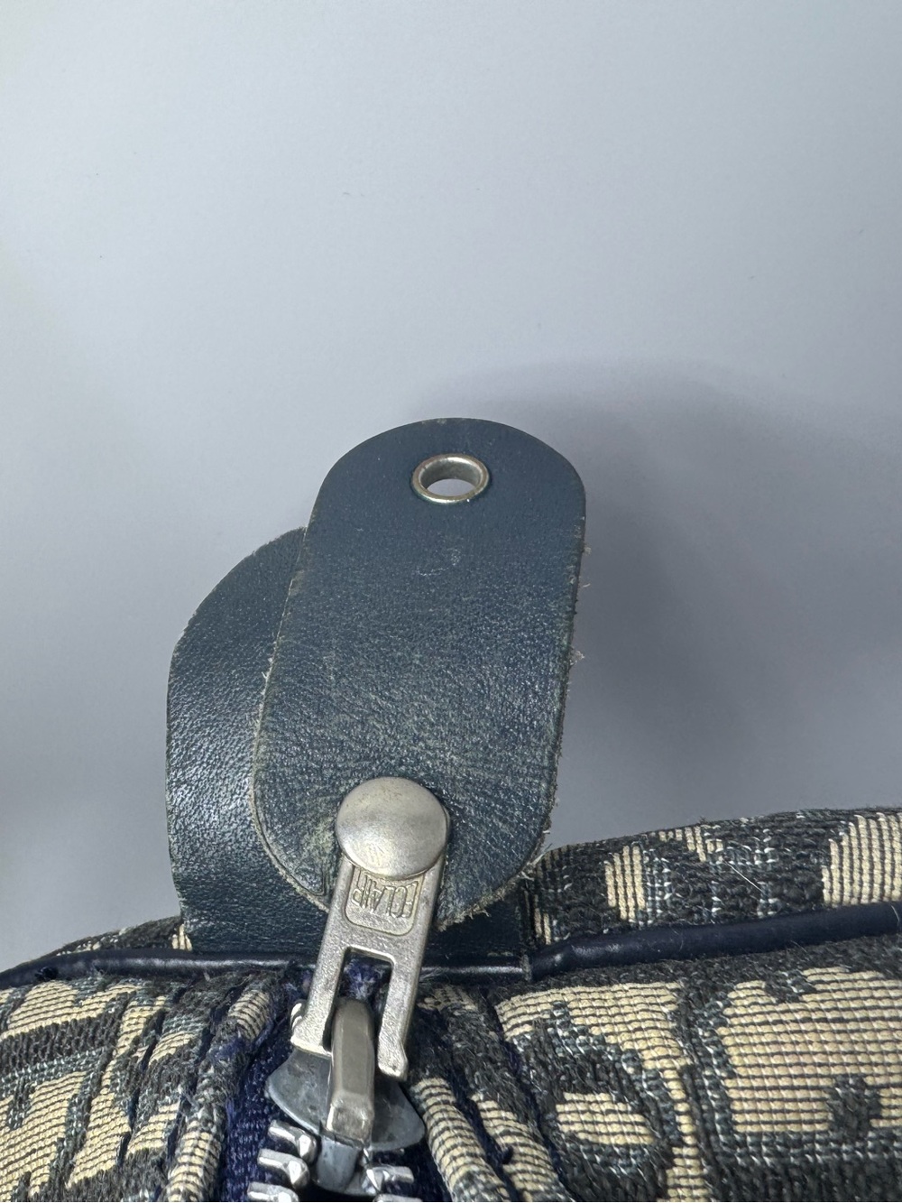 Christian Dior Oblique Boston Bag Blue Trotter Monogram Authentic Vintage Dior - Picture 16 of 16
